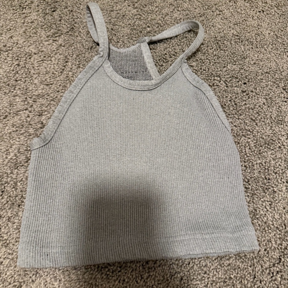 Free people movement Gray Ribbed Women's crop Top - Picture 2 of 4
